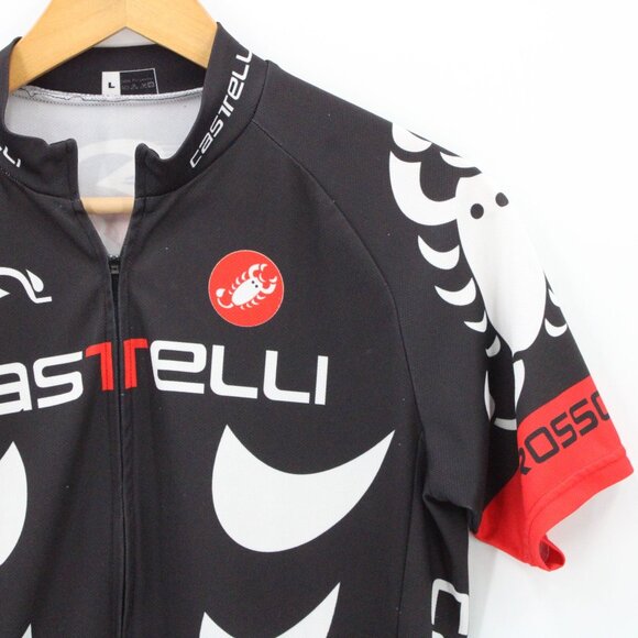 Castelli Cycling Jersey Mens Black Full Zip Short Sleeve Outdoor Size Large L - Picture 2 of 9